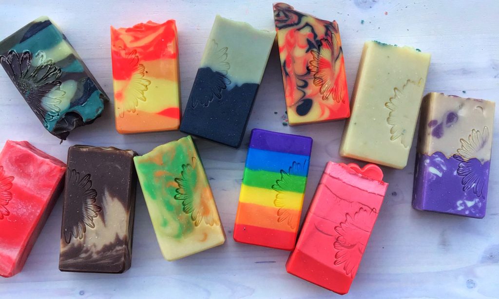 variety of handmade natural soap