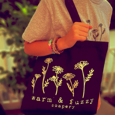 warm and fuzzy soapery tote bag